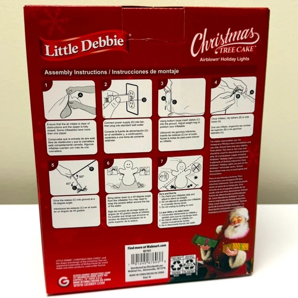 New Little Debbie Christmas Tree Cake Blow Up Holiday Inflatable, 4.5 feet tall